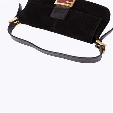 fendi shell pochette|Fendi suede baguette bag.